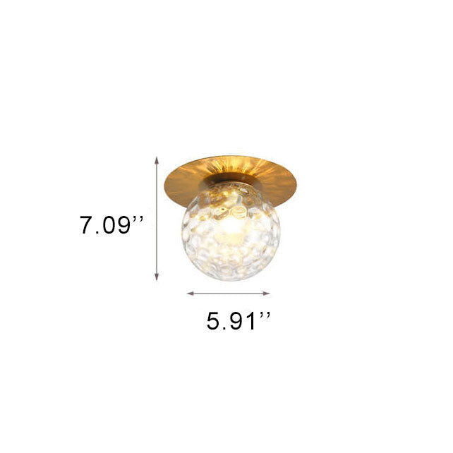 Modern Textured Glass Globe Ceiling Light
