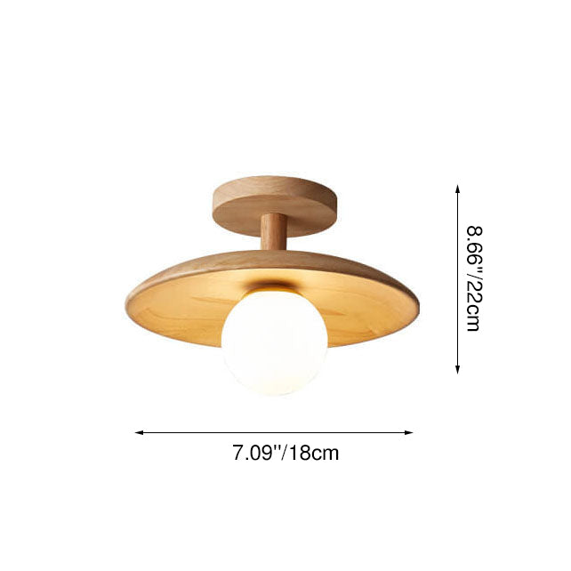 Modern Wooden Dome Globe Ceiling Light
