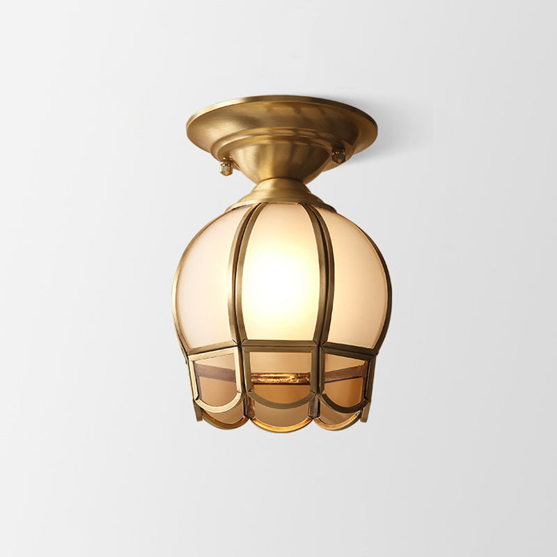 Minimalist Scalloped Glass Flush Mount Light
