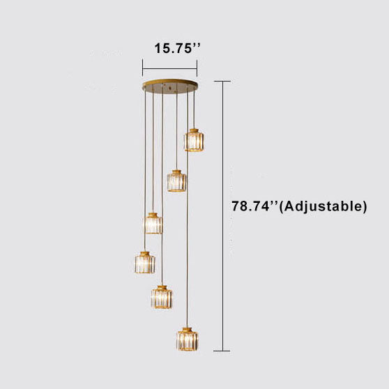 Luxury Multi-Light Glass Staircase Pendant Chandelier