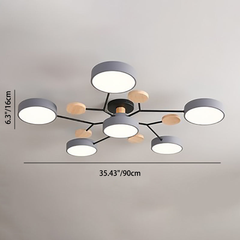 Modern Scandinavian Multi-Branch LED Ceiling Light