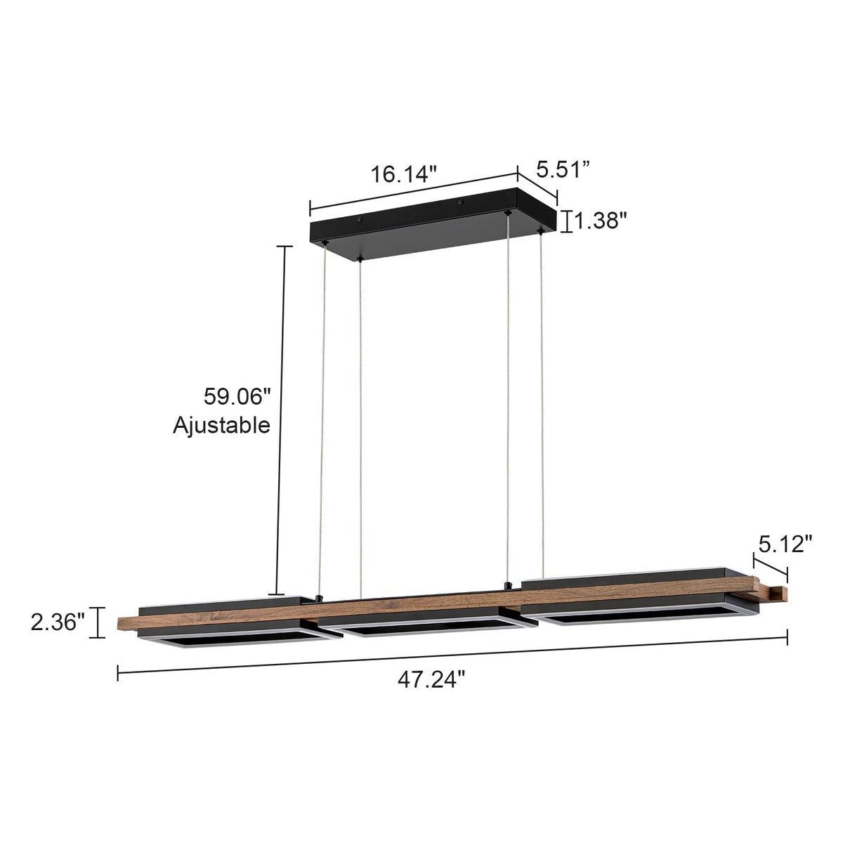 Linea Wood LED Pendant Light