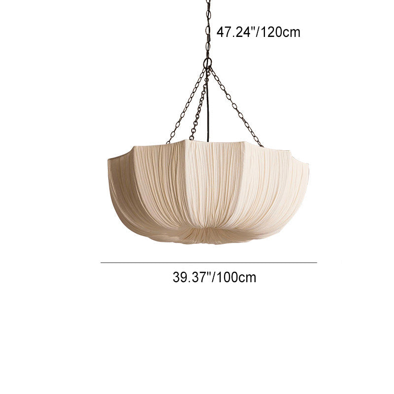 Elegant Pleated Fabric Pendant Chandelier