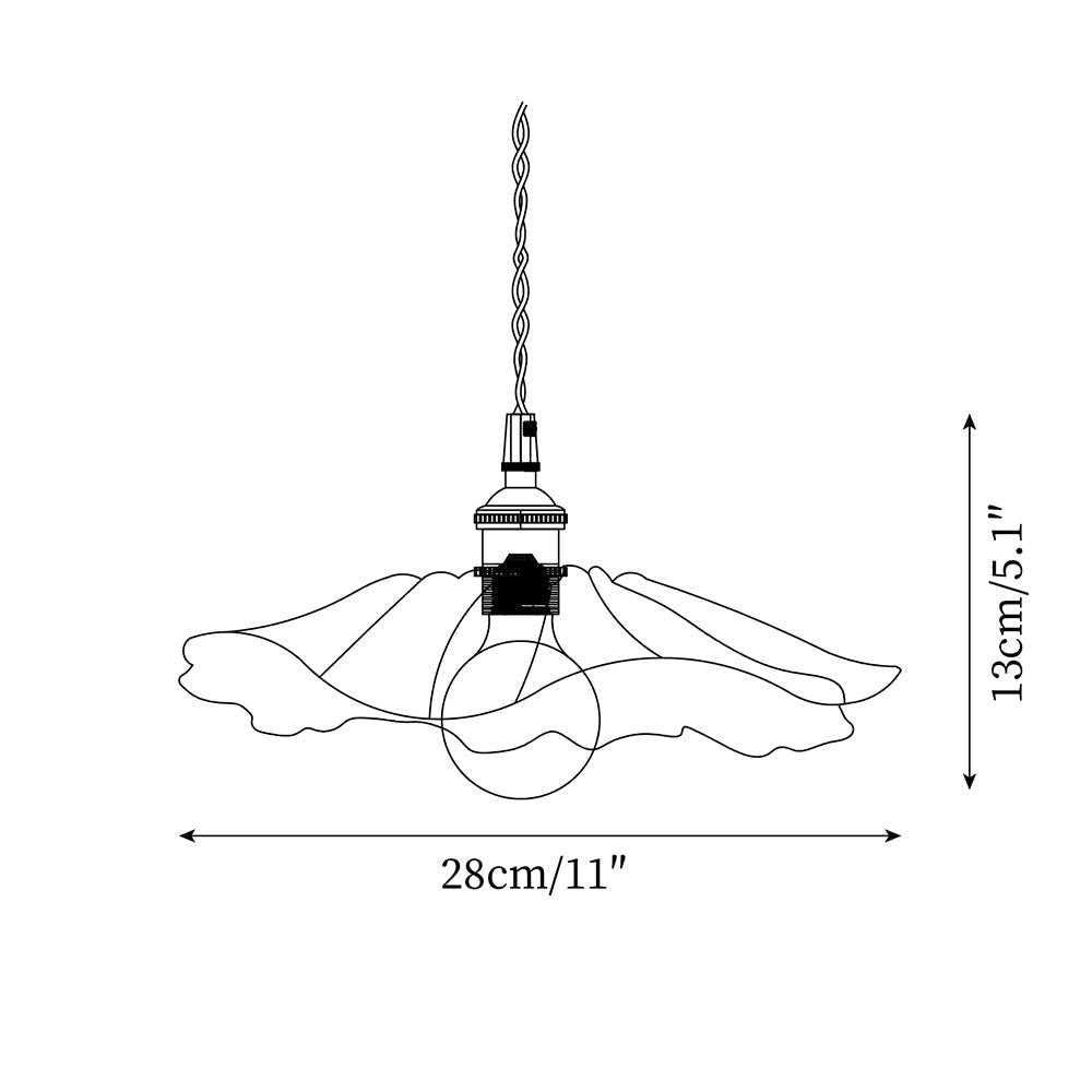 Fluted Glass Bloom Plug-In Pendant Light