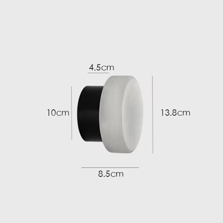 Marbella Round Marble Wall Light with Copper Base