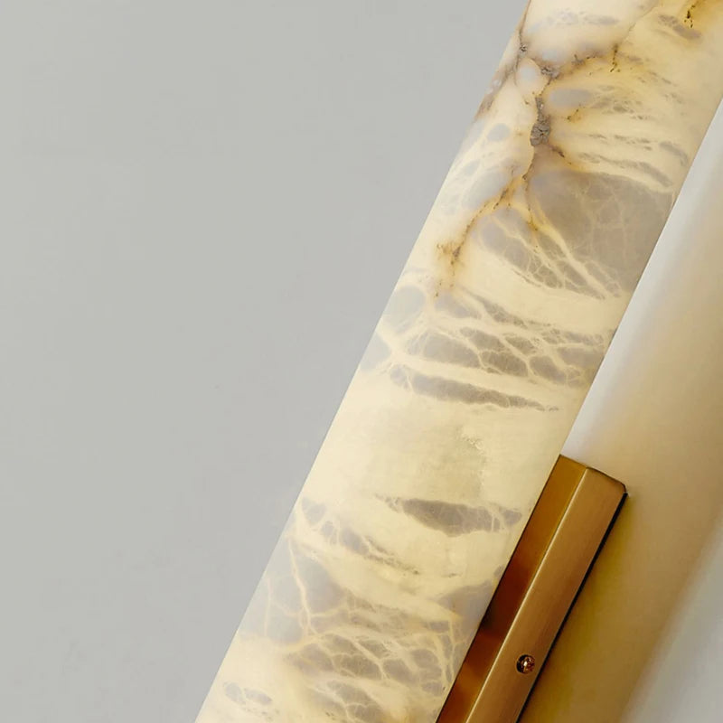 Marvella Cylindrical Marble Wall Light with Copper Frame