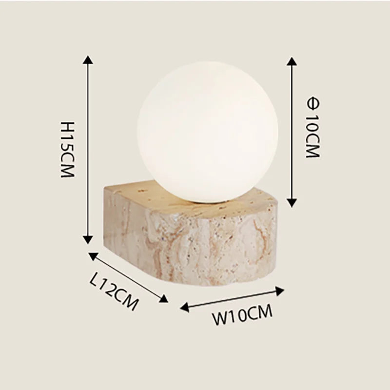 Stonara Wabi Sabi Stone Base Globe Wall Light