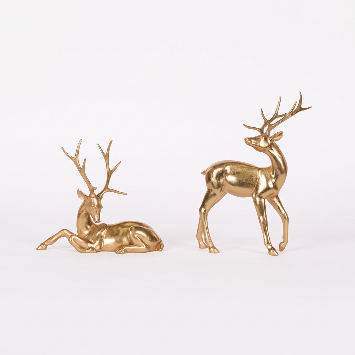 Gold Modern Reindeer Figurines – Set of 2, 32cm – close-up detail