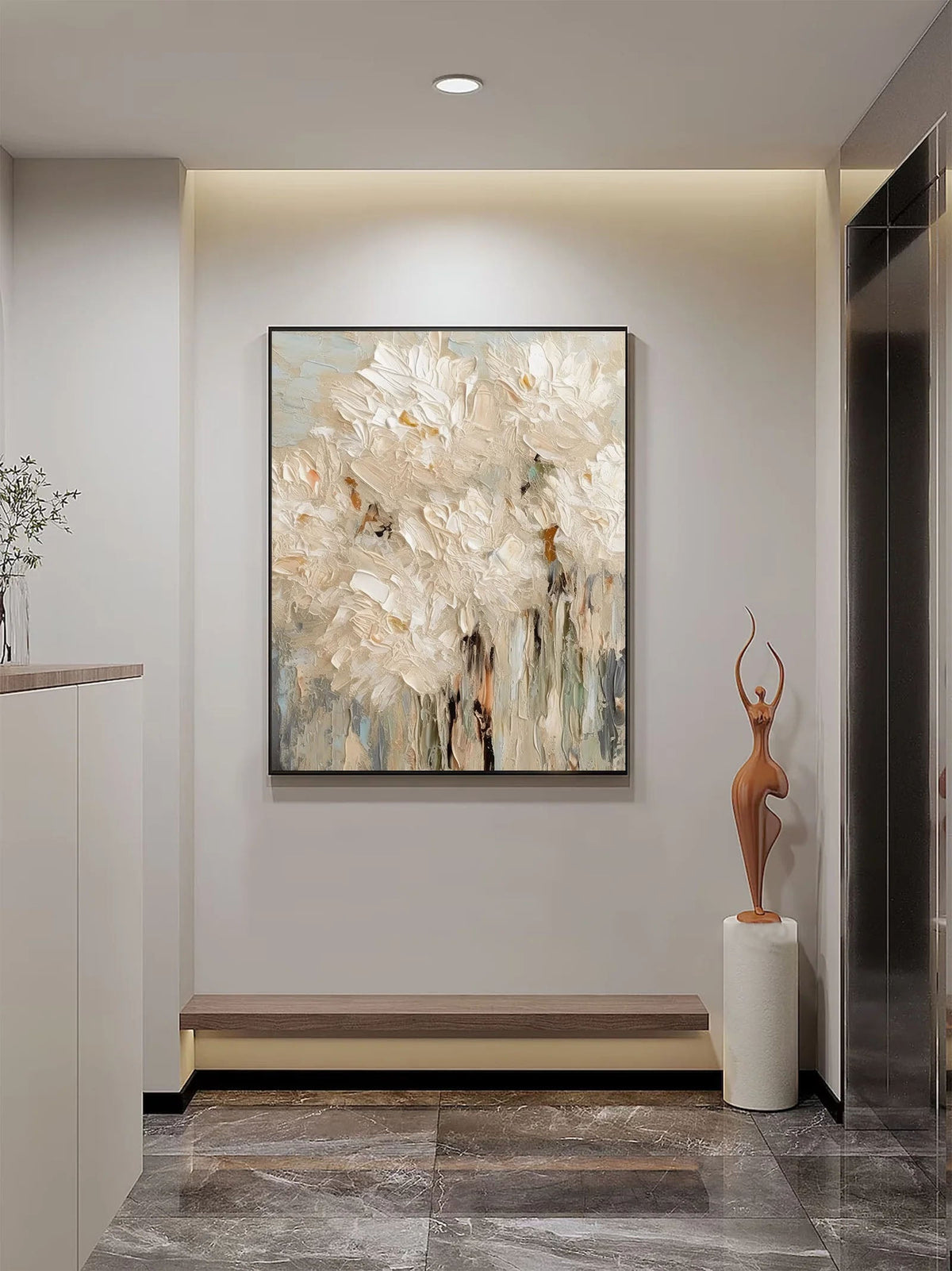 Textured Floral Canvas Painting