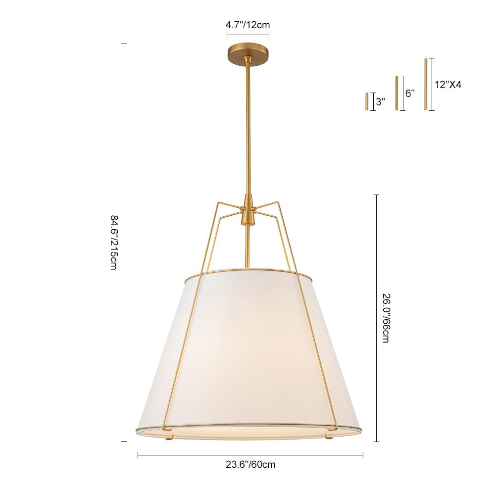 Fabric Conical Drum Pendant Light