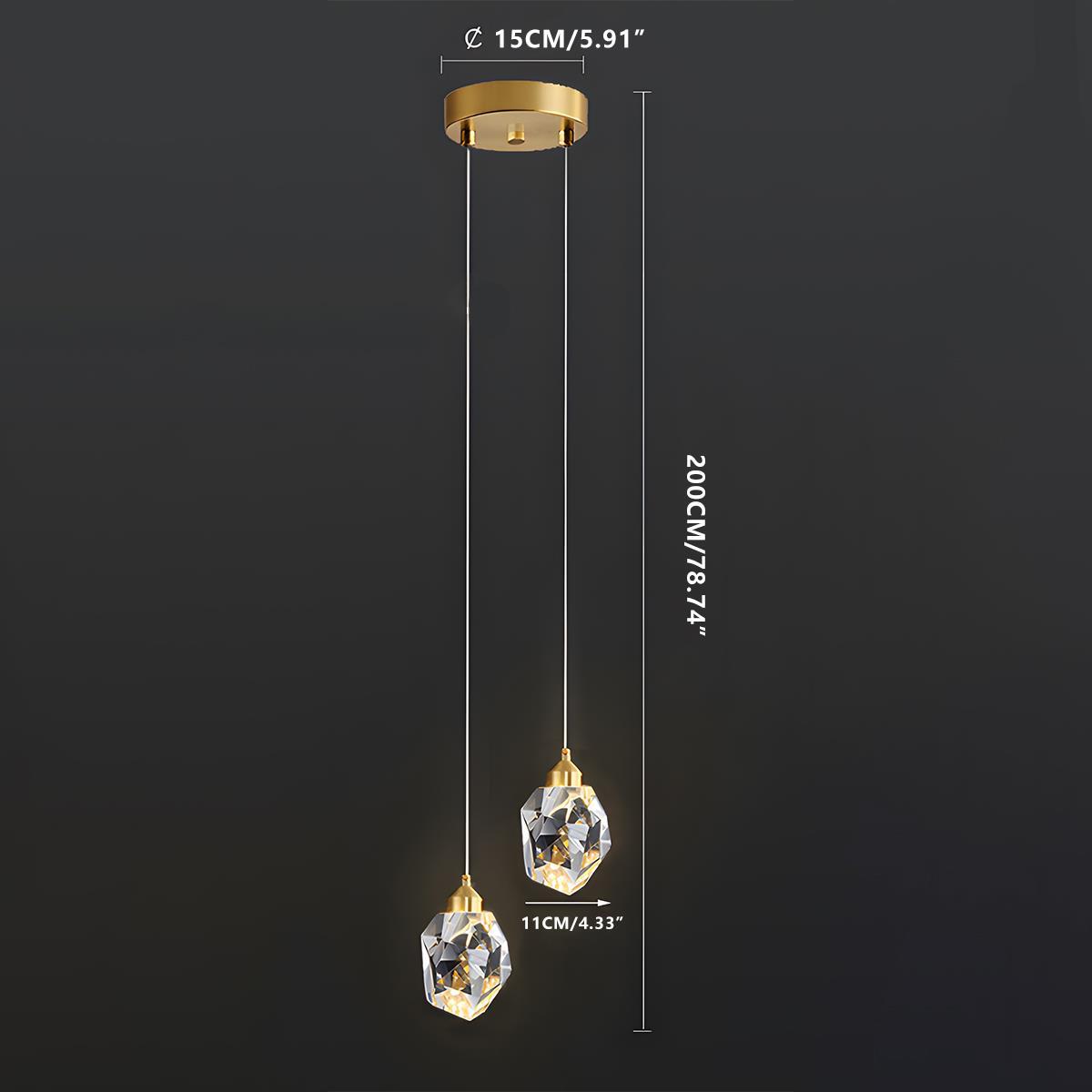 Modern Luxury Brass Crystal Pendant Lights