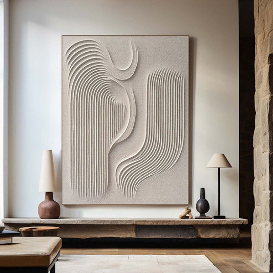 Beige Wave Texture Painting