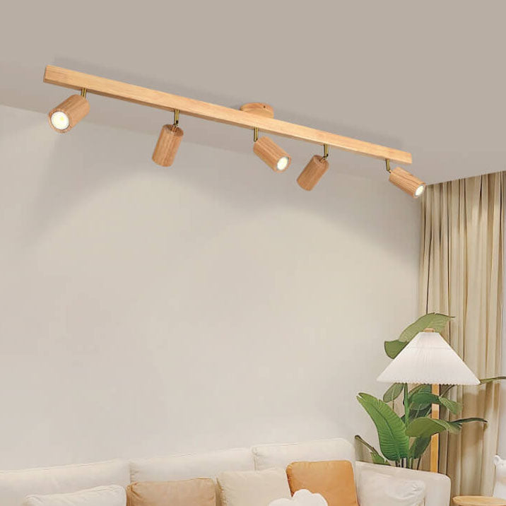 Minimalist Wooden Adjustable Spotlight Ceiling Light