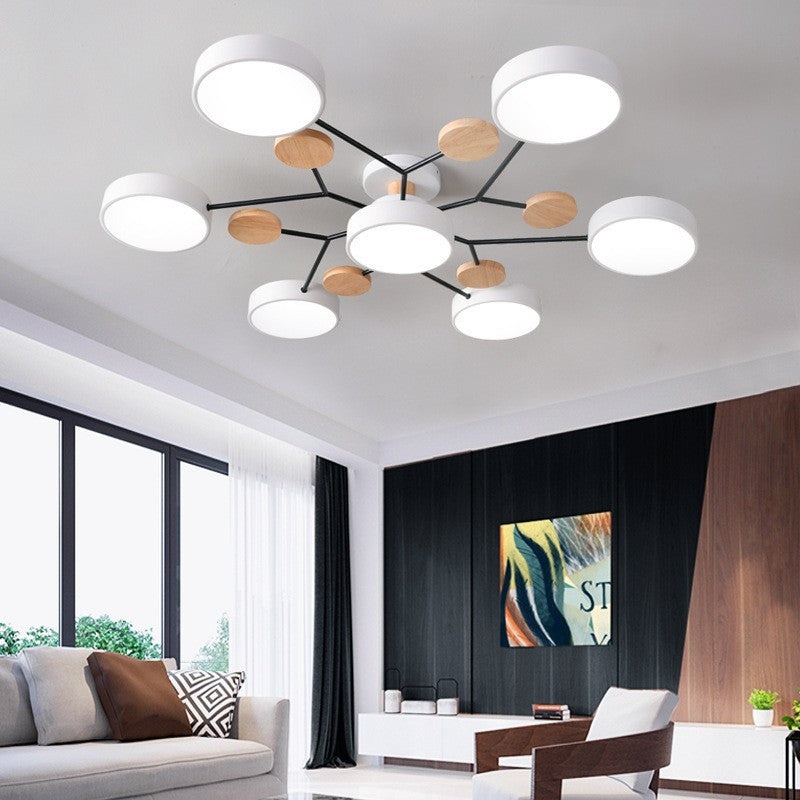 Scandinavian Modern Multi-Light LED Semi-Flush Ceiling Light