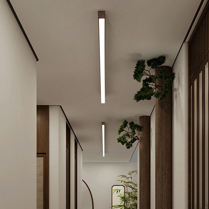 Modern Wood Linear LED Ceiling Light