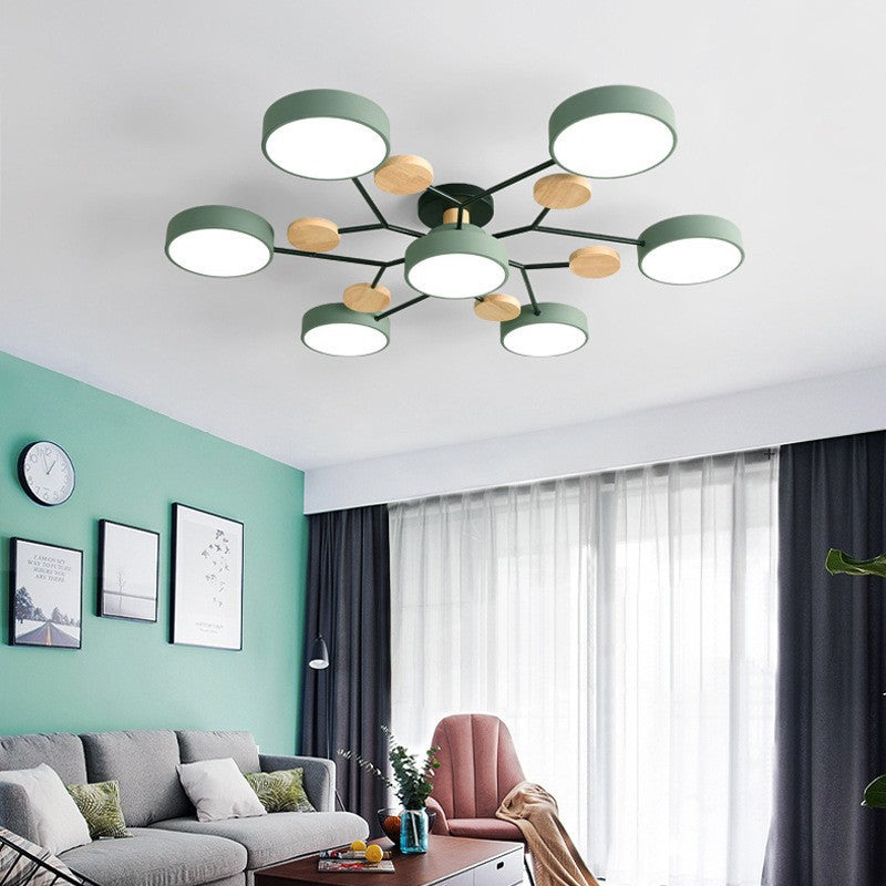 Scandinavian Modern Multi-Light LED Semi-Flush Ceiling Light
