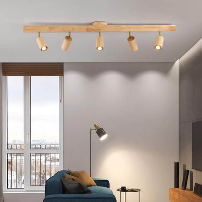 Minimalist Wooden Adjustable Spotlight Ceiling Light