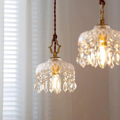 Vintage Crystal Fringe Pendant Light