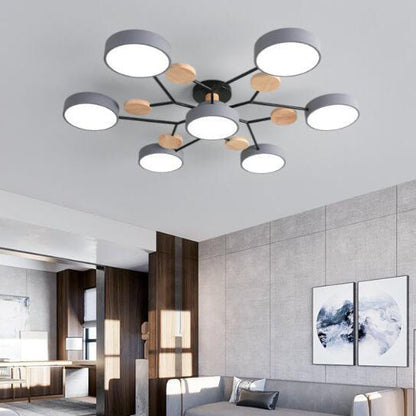 Scandinavian Modern Multi-Light LED Semi-Flush Ceiling Light