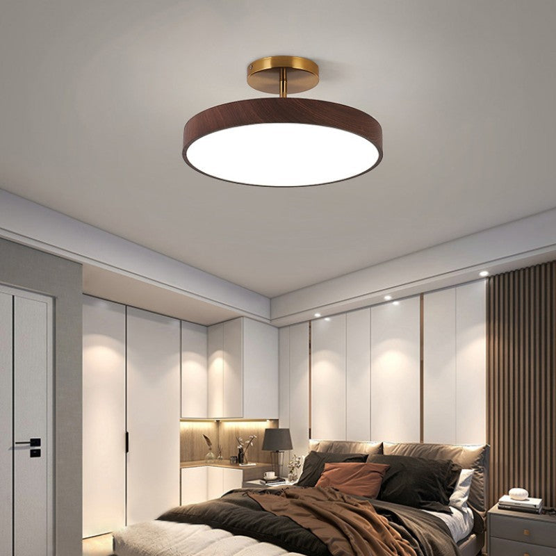 Modern Wood Grain Round LED Ceiling Light