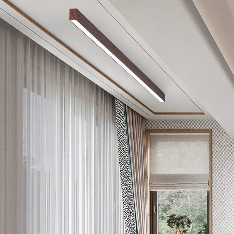 Modern Wood Linear LED Ceiling Light