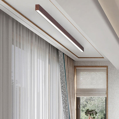 Modern Wood Linear LED Ceiling Light