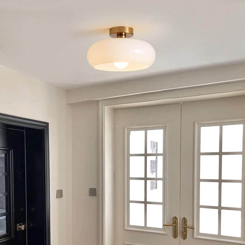 Modern Retro Amber Glass Ceiling Light