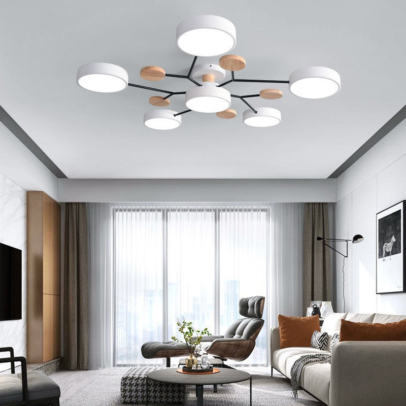 Scandinavian Modern Multi-Light LED Semi-Flush Ceiling Light