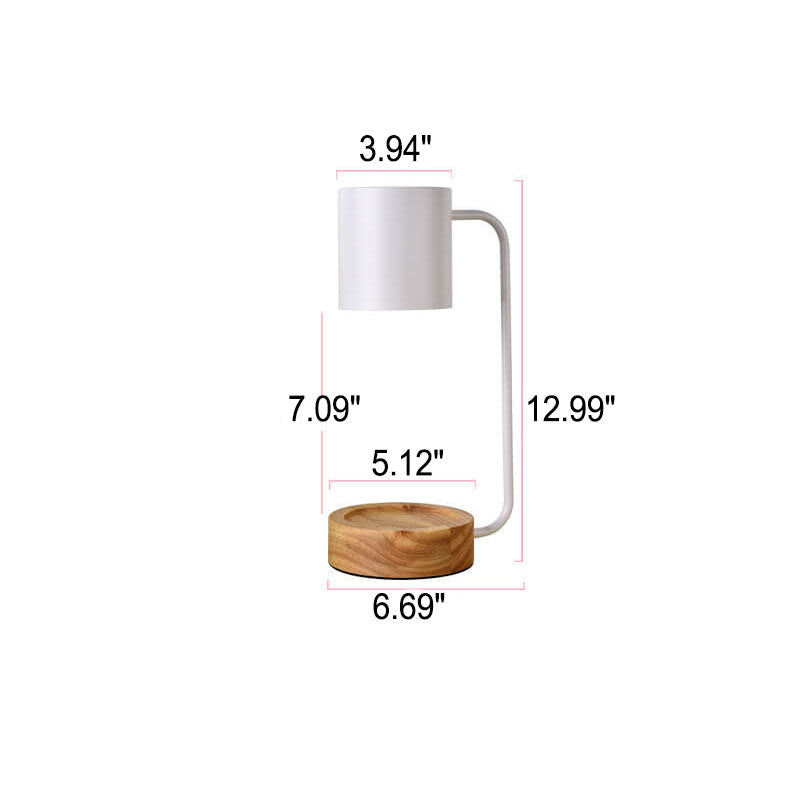 Japanese Minimalist Wood Base Table Lamp with Dimming Function
