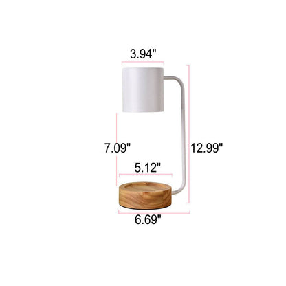 Japanese Minimalist Wood Base Table Lamp with Dimming Function
