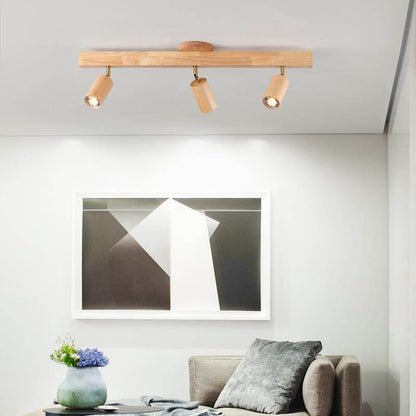 Minimalist Wooden Adjustable Spotlight Ceiling Light