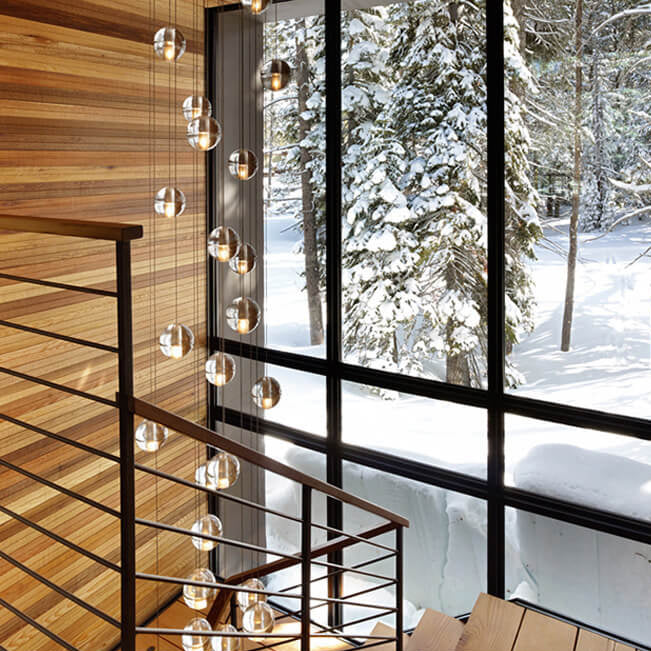 Luxury Multi-Drop Crystal Globe Staircase Chandelier
