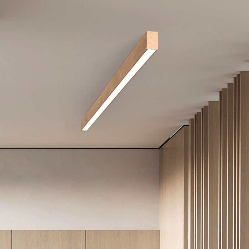 Modern Wood Linear LED Ceiling Light