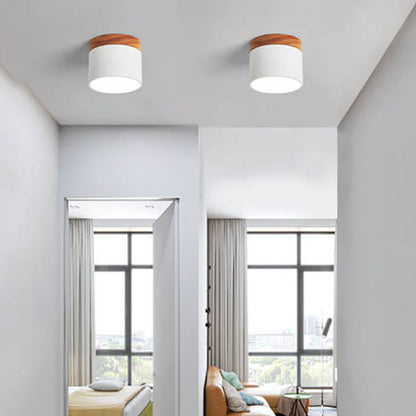 Modern Nordic Wood Accent LED Ceiling Light