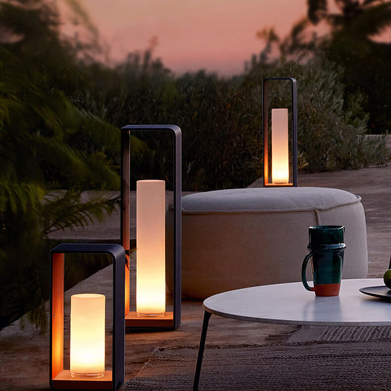 Modern Outdoor LED Frame Lantern Light