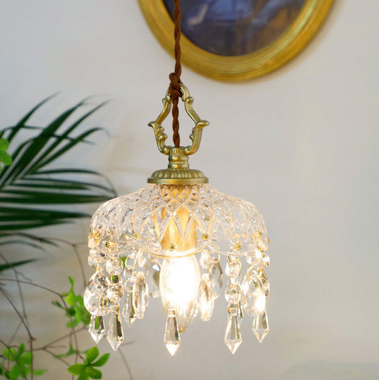Vintage Crystal Fringe Pendant Light