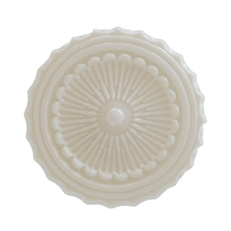 Vintage French Frosted Glass Drum Ceiling Light