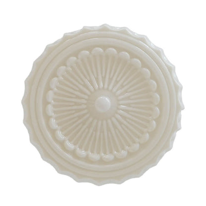 Vintage French Frosted Glass Drum Ceiling Light