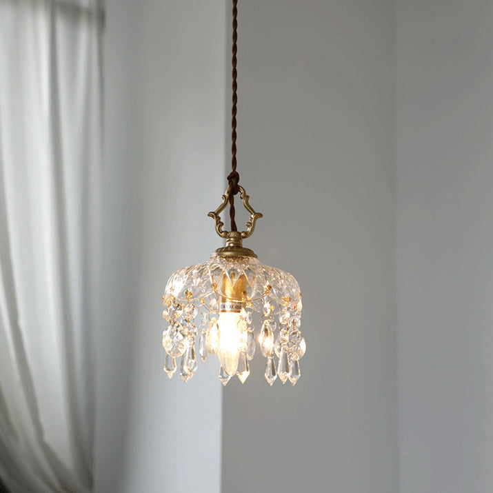Vintage Crystal Fringe Pendant Light