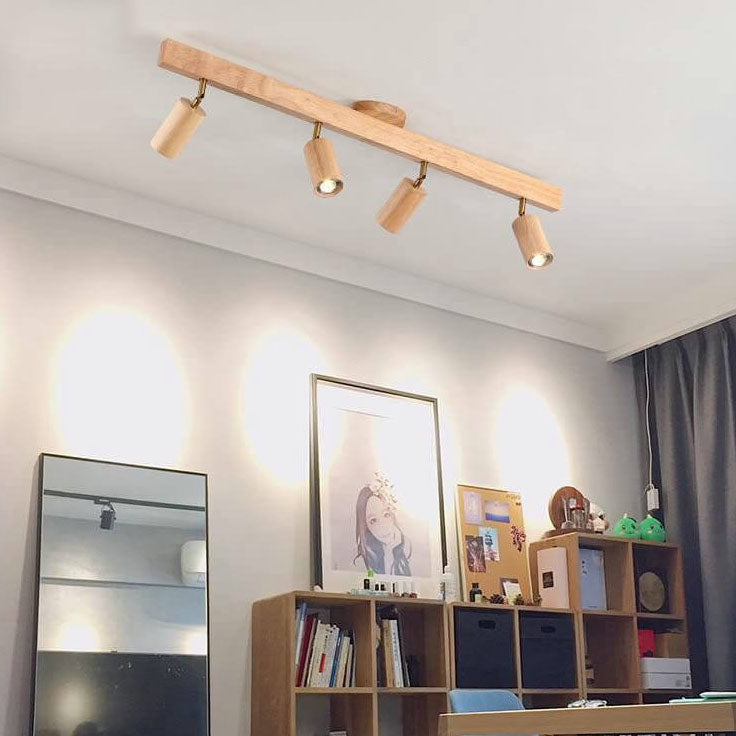 Minimalist Wooden Adjustable Spotlight Ceiling Light