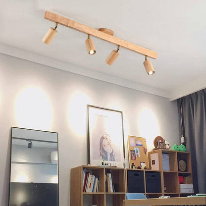 Minimalist Wooden Adjustable Spotlight Ceiling Light