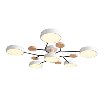 Scandinavian Modern Multi-Light LED Semi-Flush Ceiling Light