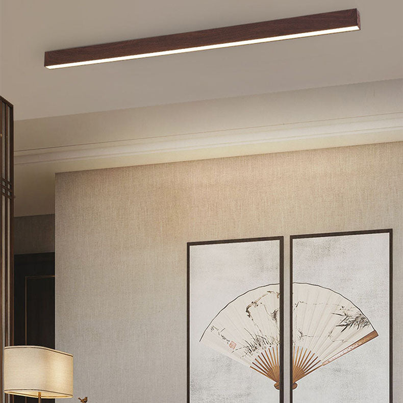 Modern Wood Linear LED Ceiling Light