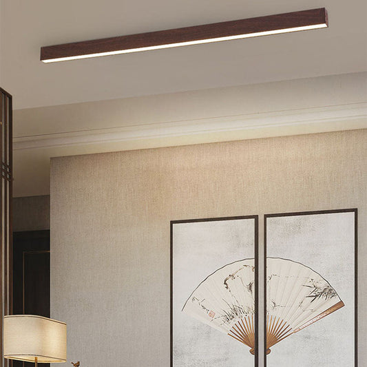 Modern Wood Linear LED Ceiling Light
