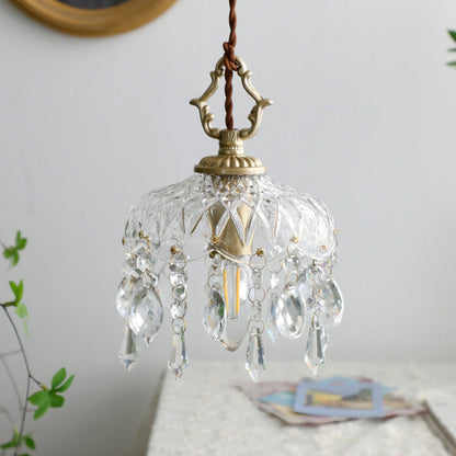 Vintage Crystal Fringe Pendant Light