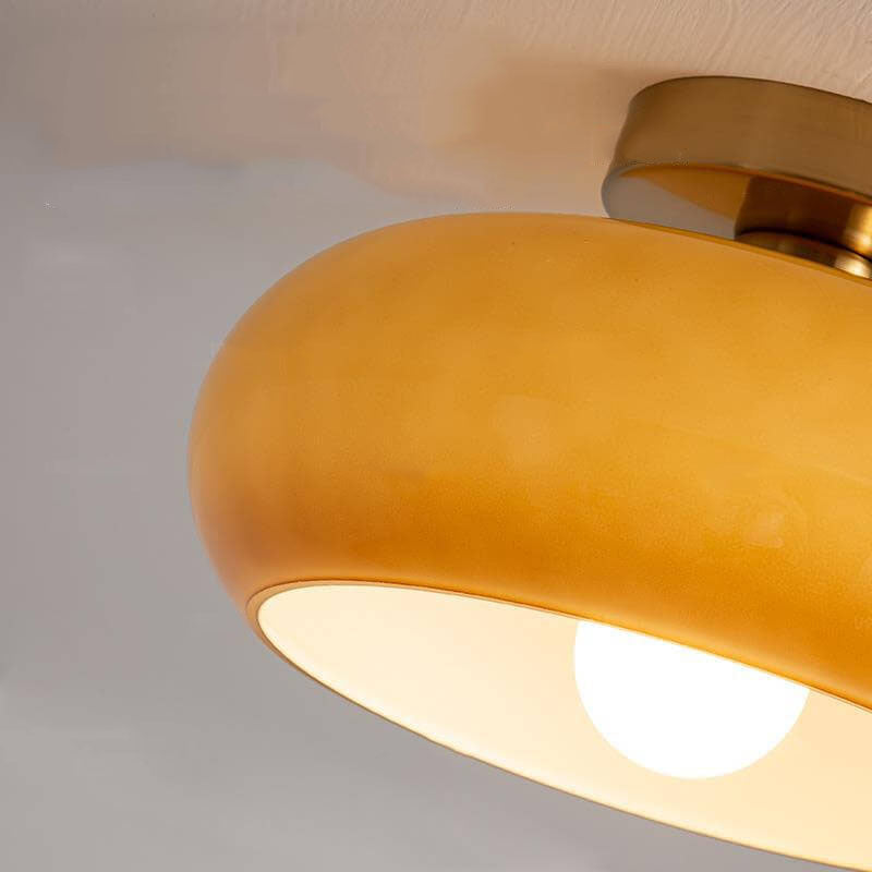 Modern Retro Amber Glass Ceiling Light