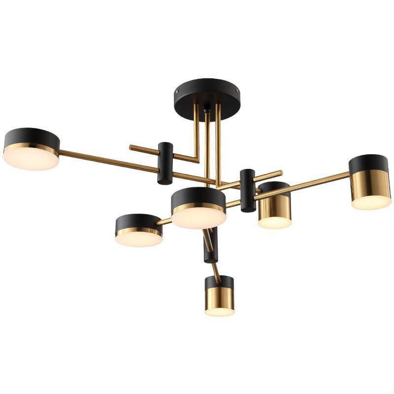 Modern Black Gold Multi-Light Ceiling Fixture