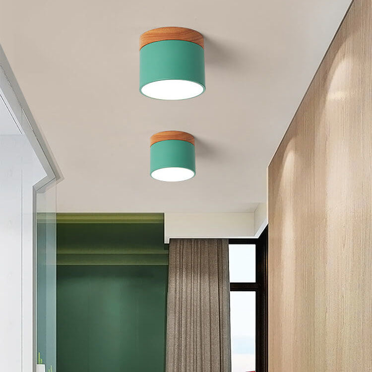 Modern Nordic Wood Accent LED Ceiling Light