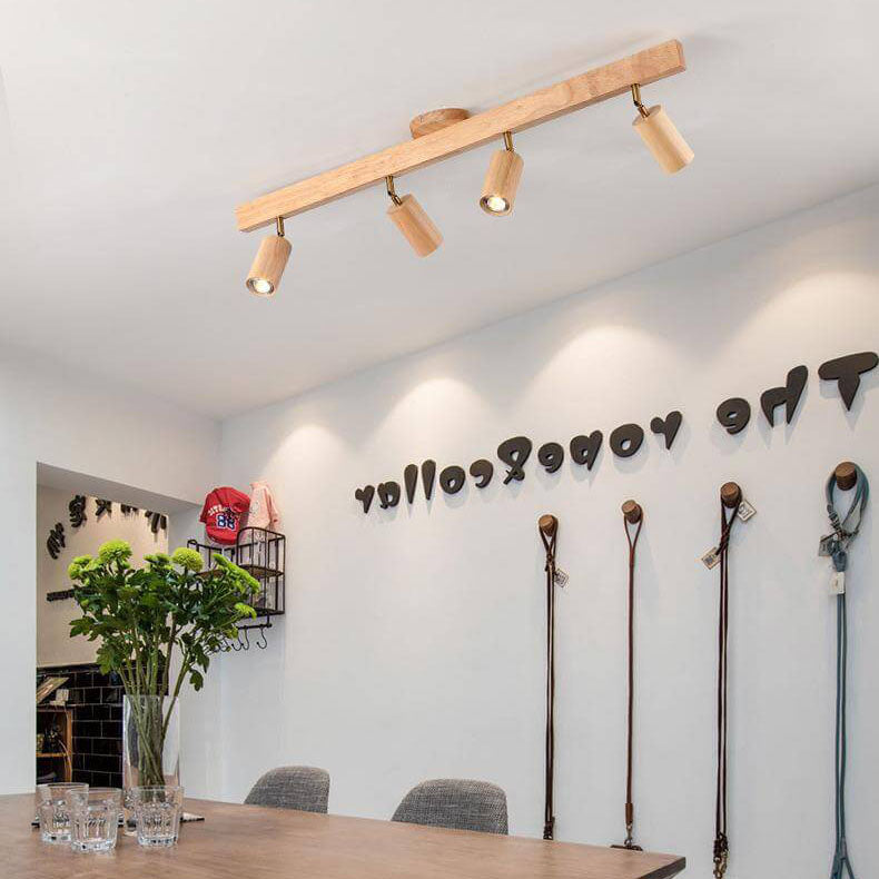 Minimalist Wooden Adjustable Spotlight Ceiling Light