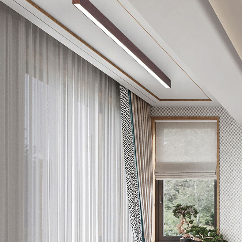 Modern Wood Linear LED Ceiling Light